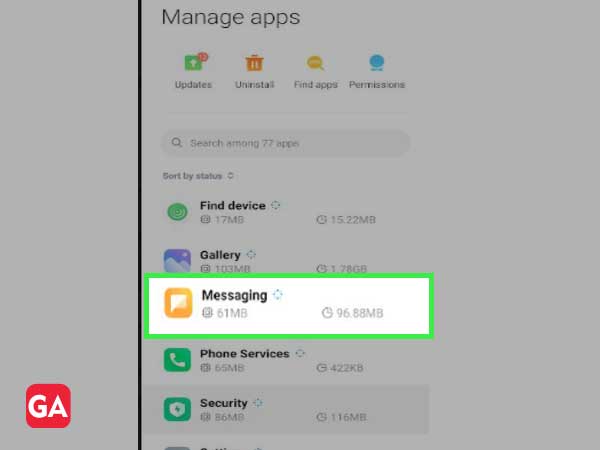 Go to Messaging bar under Manage Apps