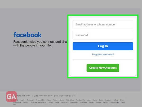 Login to your Facebook account.