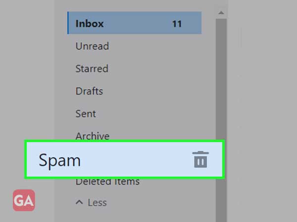 Click on Spam