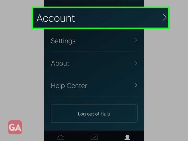 Select Account from the menu.
