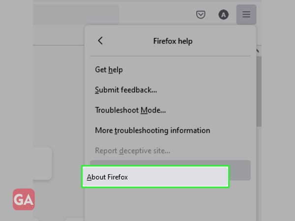 under help tab, click on about Firefox