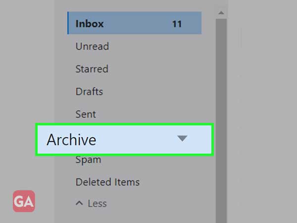 click on archive option