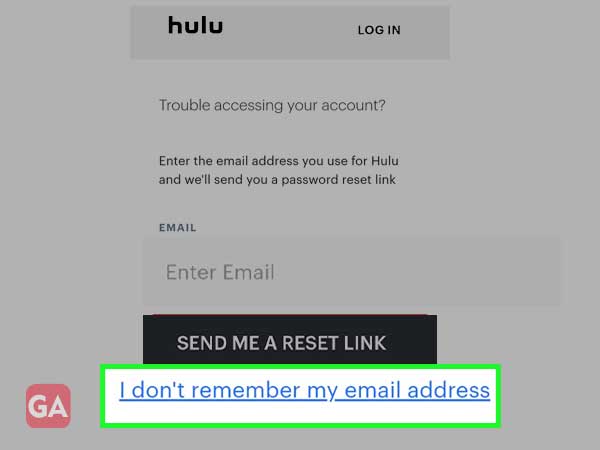 Click on the 'I don't remember my email address' link.