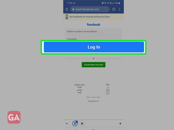 Touch Facebook Login