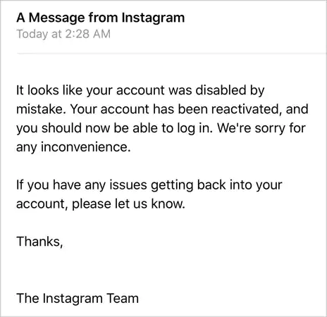 instagram message