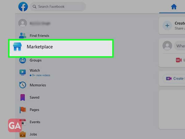 Facebook Marketplace icon on Facebook website.