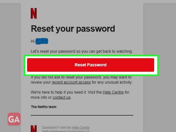 Click on the Reset password button