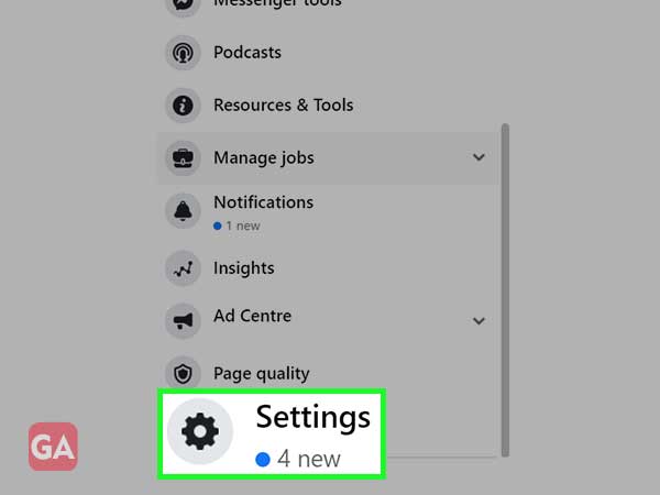 Click on settings and make the required changes to your Facebook page.