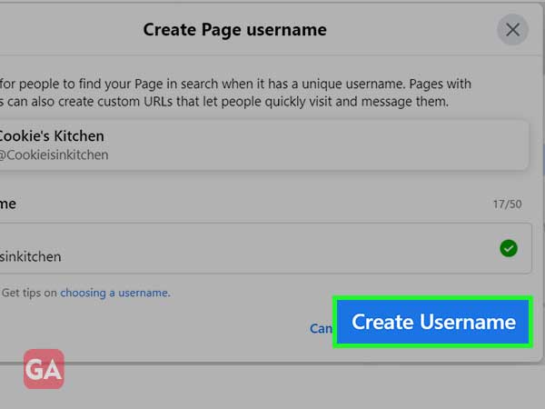type in a username and click on create username