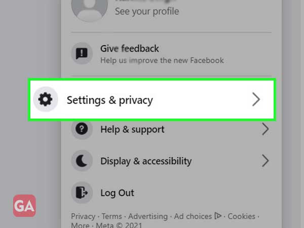 Select Settings and privacy