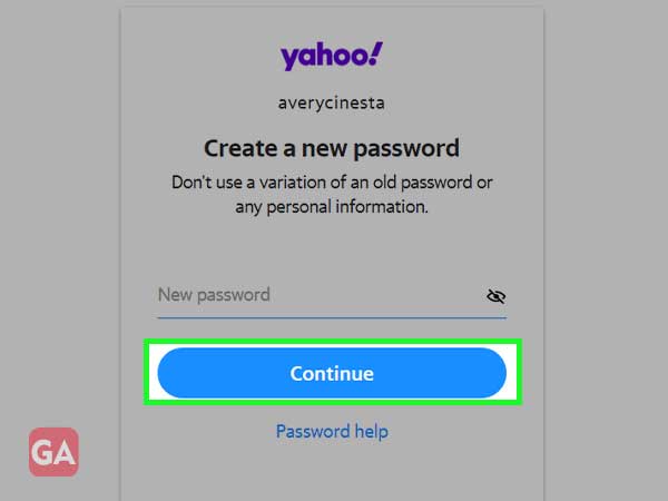 Enter the password and click on Continue.