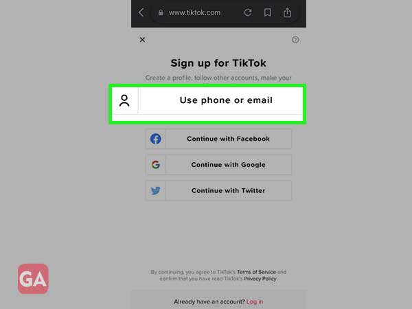     the option to use your phone or email