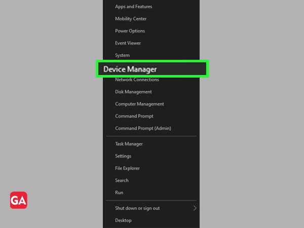 Go to Device Manager