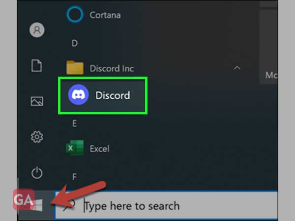 Search for Discord.
