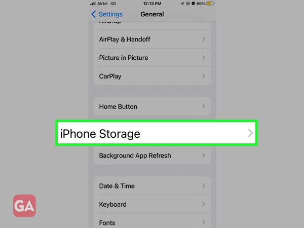 Press iPhone Storage and click on Discord.