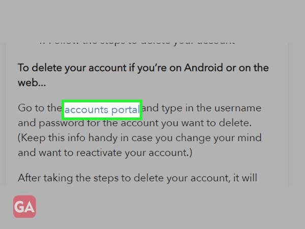 Tap on Accounts Portal.