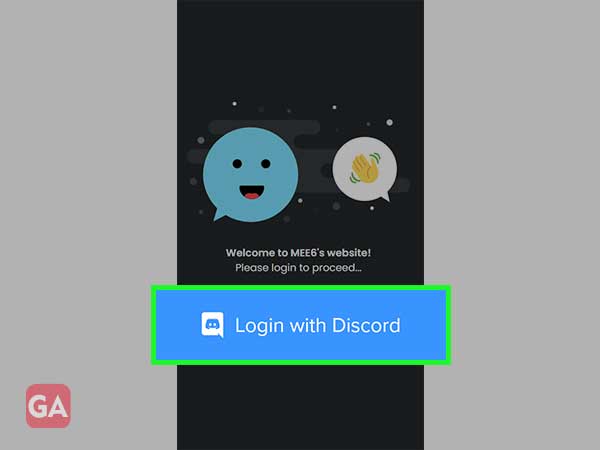 Go to MEE6’s website and login to Discord
