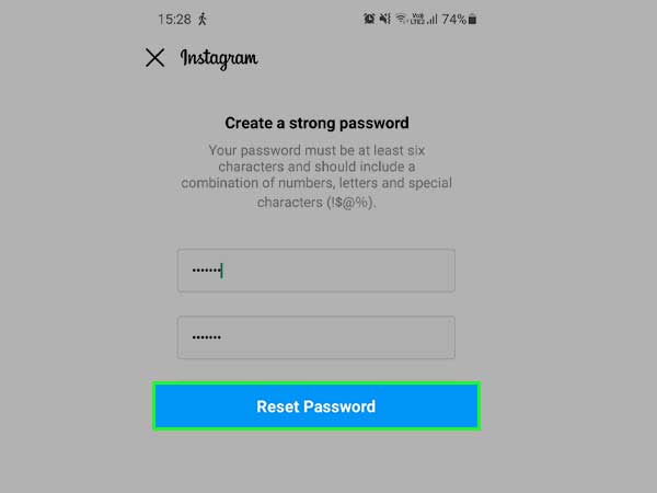  tap reset password