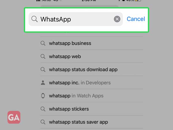 Search WhatsApp.