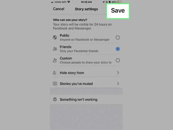 Tap on Save once you are done with setting preference.