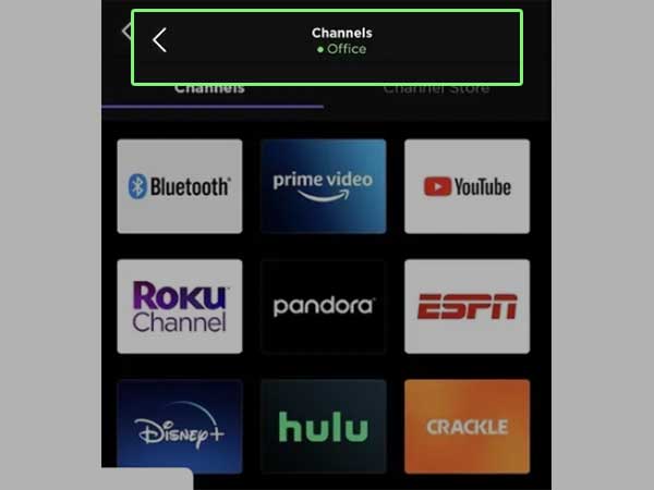 Roku device name connected.