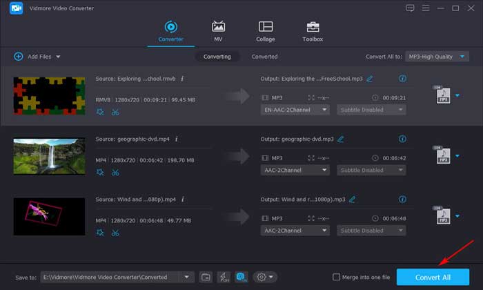 convert video to audio tracks