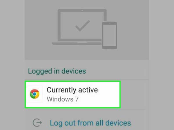 Tap on the device you want to log out from. (taken from internet)