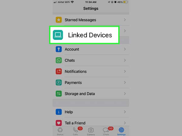Tap on Linked Devices.