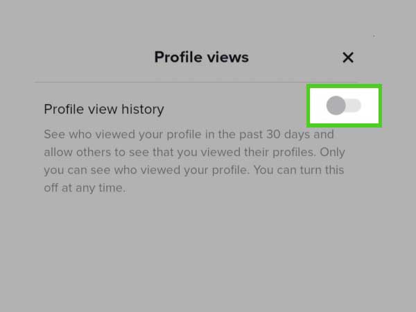 Enable the Profile View History option.