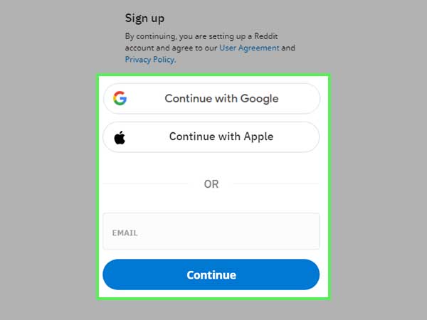Login using your email address or google or apple.