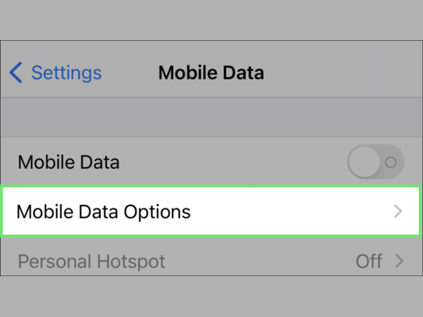 Tap on Mobile Data Options.