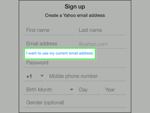 click on I want to use my current email address