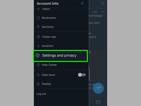 Go to Settings and Privacy.