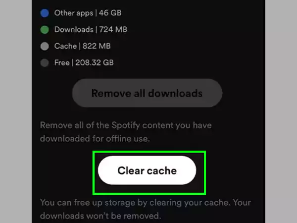 Tap on Clear Cache.