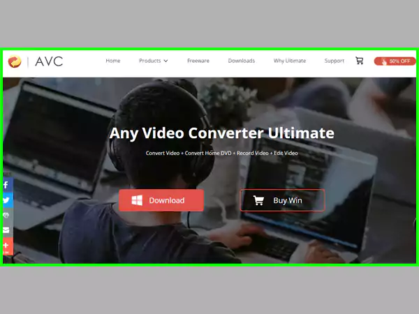Any Video Converter’s original homepage