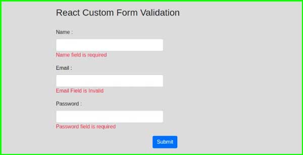Email validation form