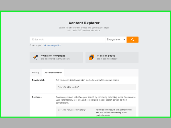 Content Explorer page
