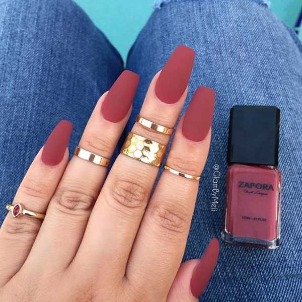 Matte Coffin Nails