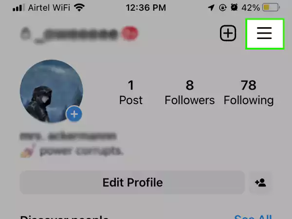 Click on the three-lines icon