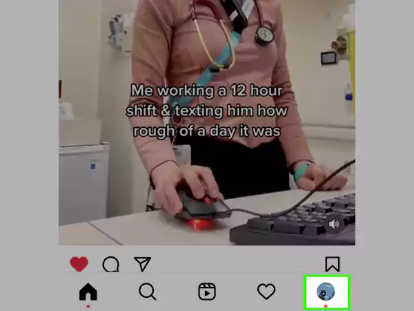 Open Instagram and tap on the profile icon