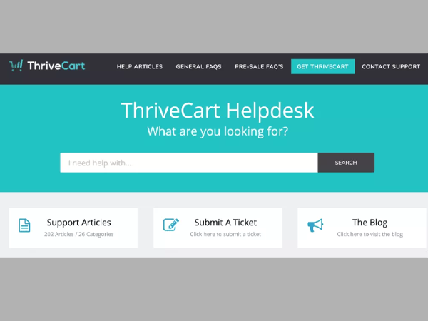 Get ThriveCart Helpdesk Support