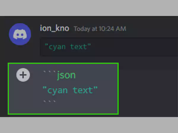 To color discord text cyan, 