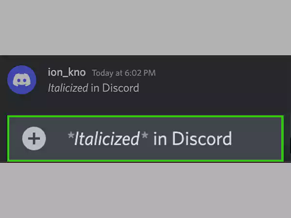Italicized text in Discord