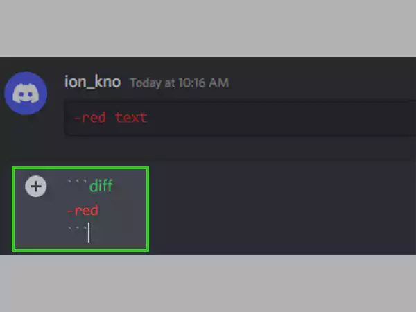 Red color text formatting on Discord