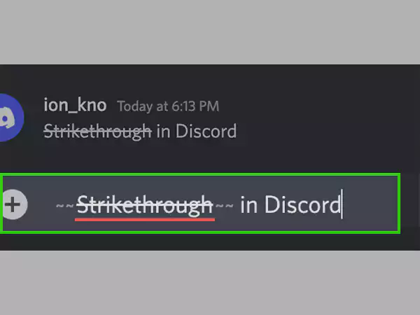 Strikethrough text in Discord