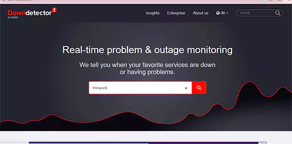 Down Detector searching Instagram server