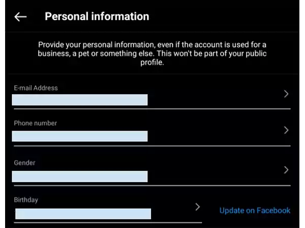 Editing Personal Information on Instagram