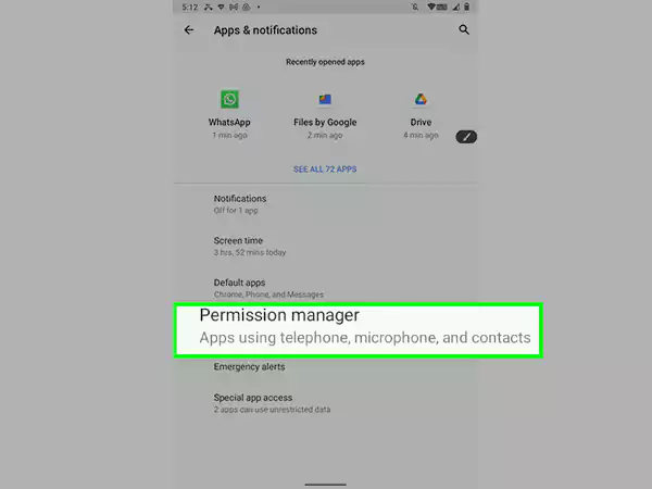 Permission manager tab