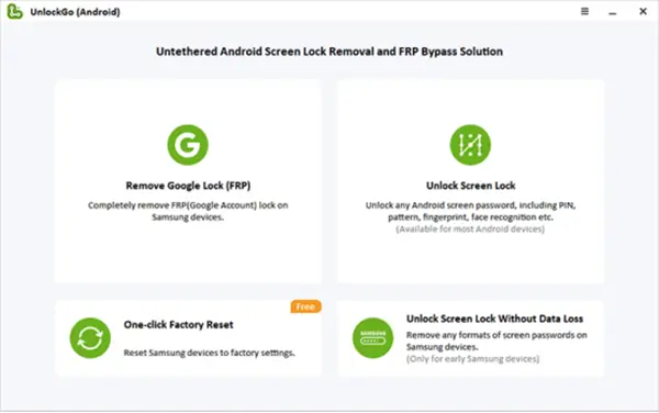 Samsung FRP bypass UnlockGo tool for Android