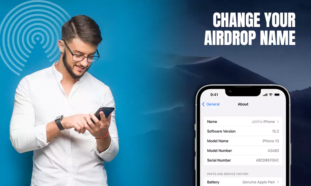 change airdrop name in i phone